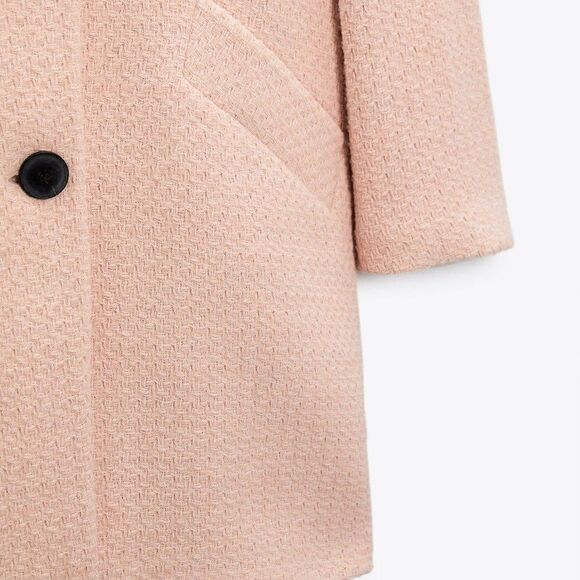 ZARA TEXTURED COAT COTTON BLEND NEW - Picture 5 of 7